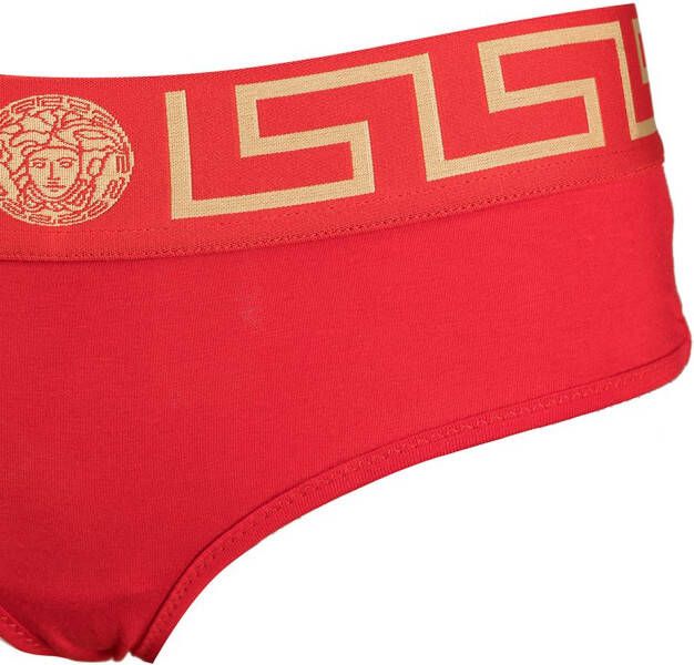 Versace Slip met Griekse print Rood
