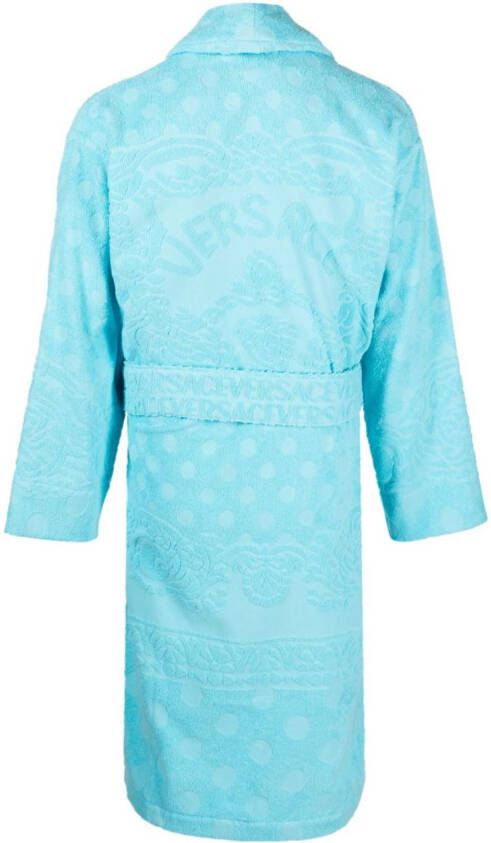 Versace Slippers met barokprint Blauw