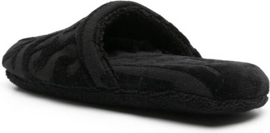 Versace Slippers met logo Zwart