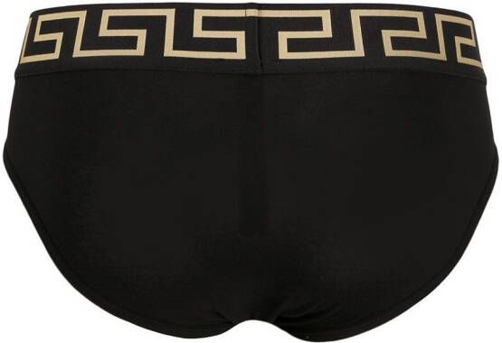 Versace Twee slips met Greca design Zwart