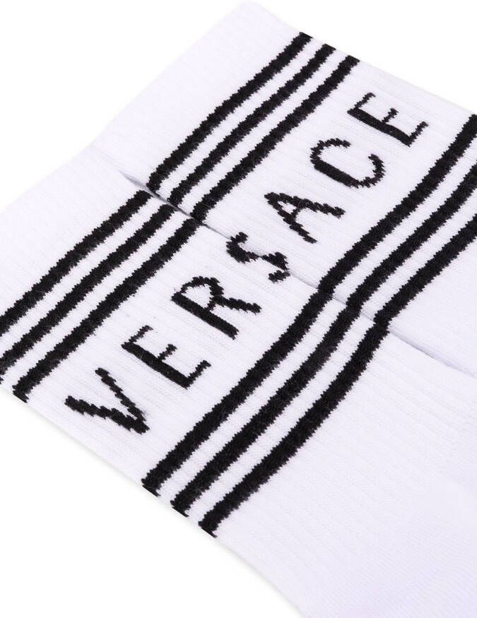 Versace Enkelsokken met logoprint Wit