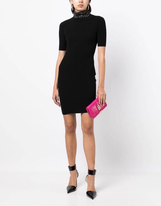 Versace Mini-jurk met col Zwart