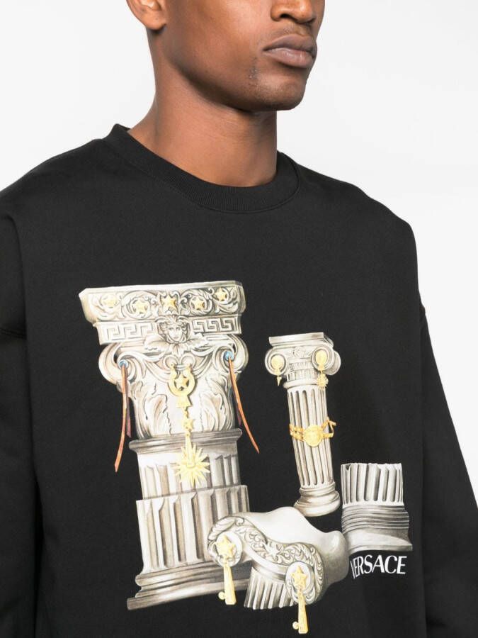 Versace Sweater met logoprint Zwart