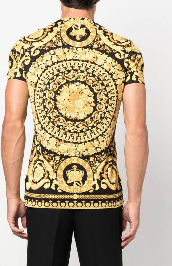 Versace Barocco katoenen T-shirt Zwart