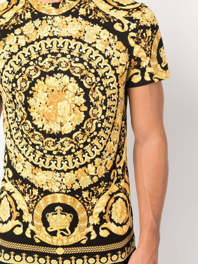 Versace Barocco katoenen T-shirt Zwart