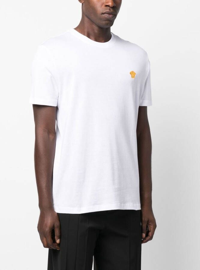 Versace T-shirt met geborduurde Medusa Wit