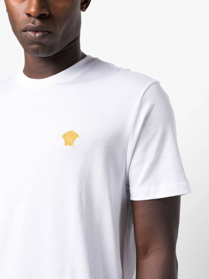 Versace T-shirt met geborduurde Medusa Wit