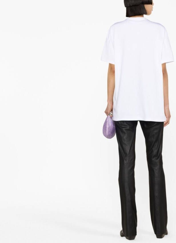 Versace 1990s T-shirt met geborduurd logo Wit