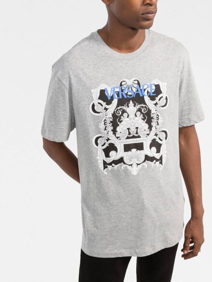 Versace T-shirt met grafische print Grijs