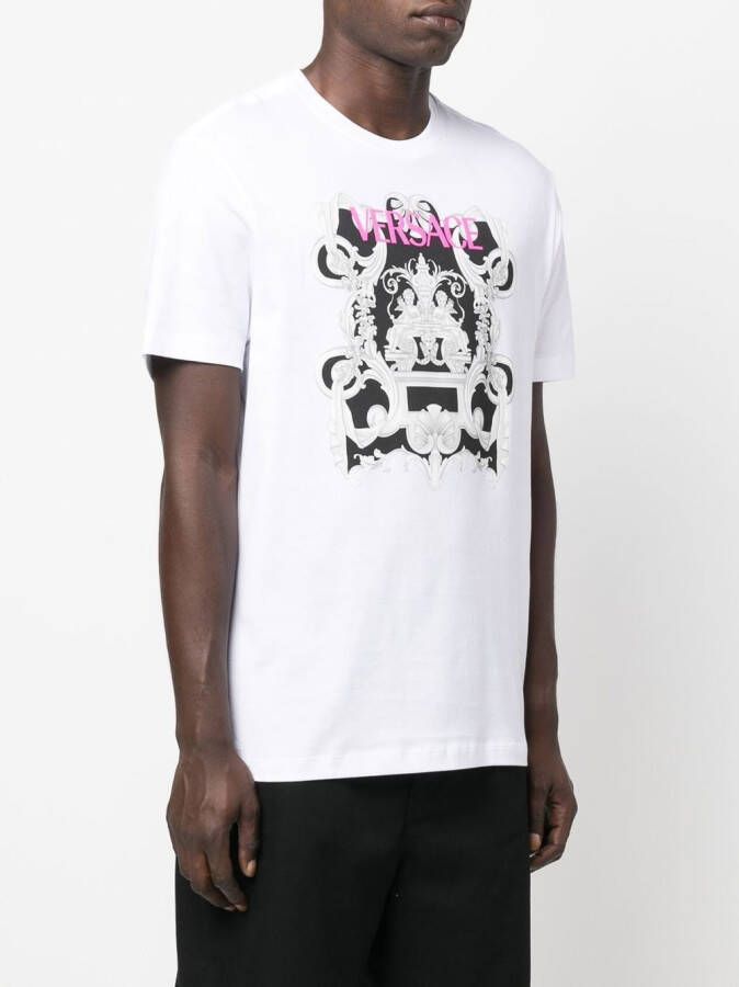 Versace T-shirt met grafische print Wit