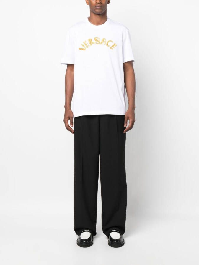 Versace Seashell Baroque katoenen T-shirt met print Wit