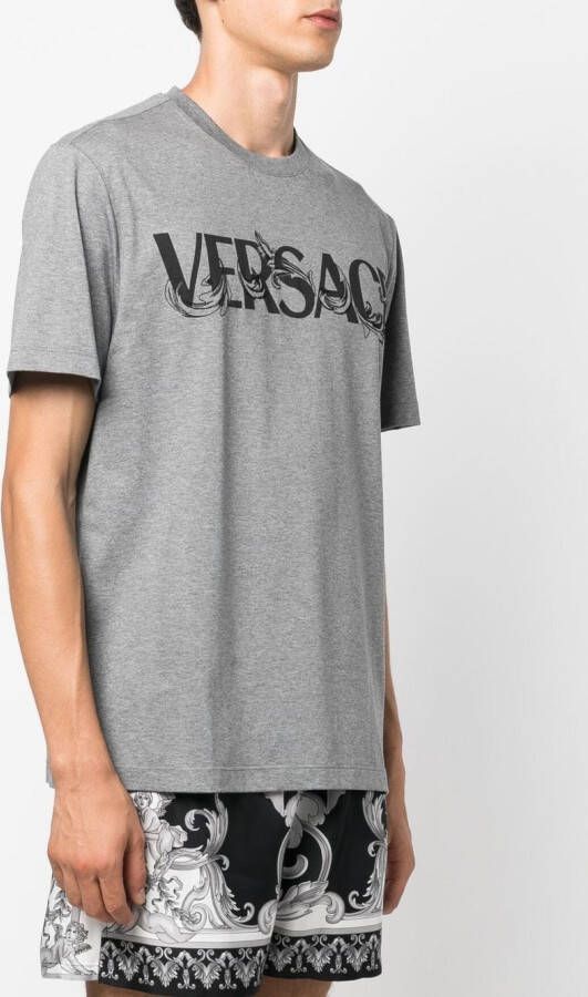 Versace T-shirt met logoprint Grijs