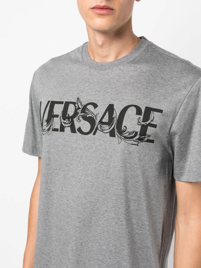 Versace T-shirt met logoprint Grijs