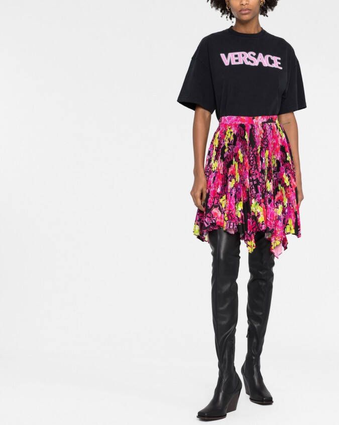 Versace T-shirt met logoprint Zwart