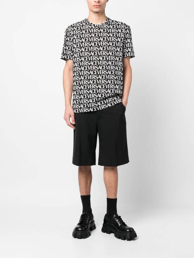 Versace T-shirt met logoprint Zwart