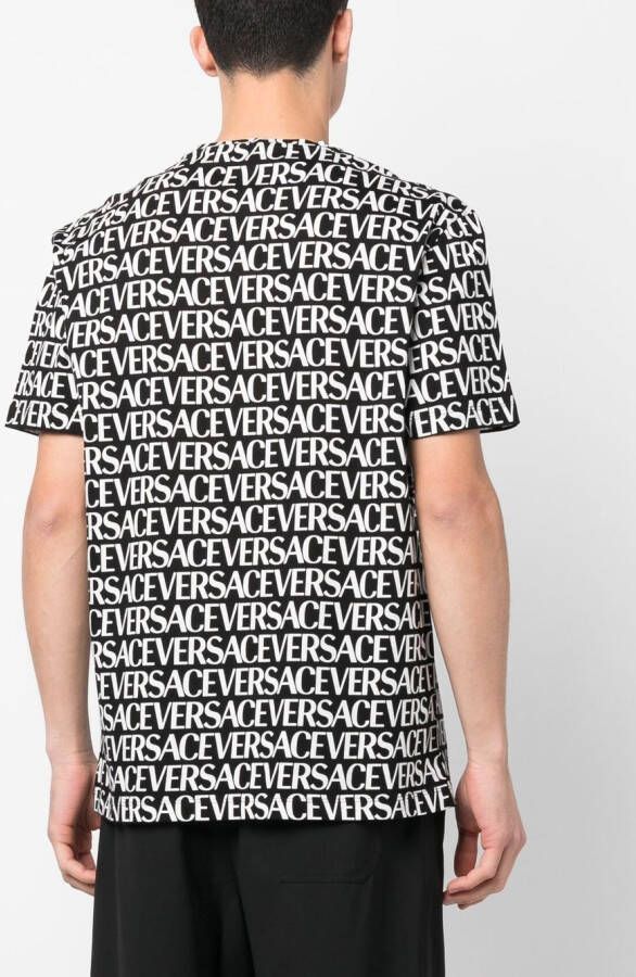 Versace T-shirt met logoprint Zwart