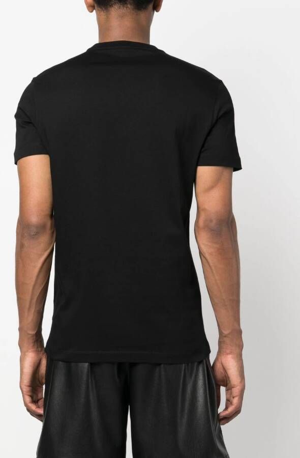Versace T-shirt met geborduurd logo Zwart