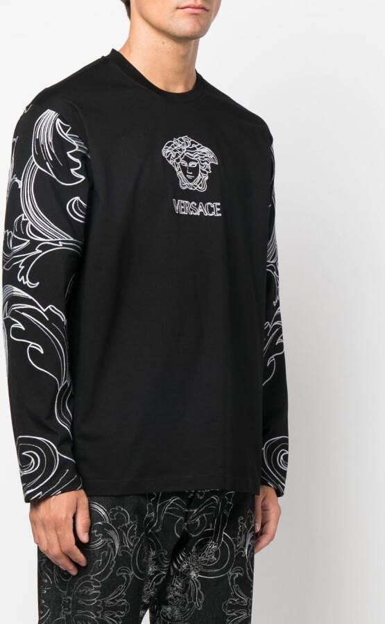 Versace T-shirt met Medusa print Zwart