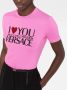 Versace T-shirt met tekst Roze - Thumbnail 5