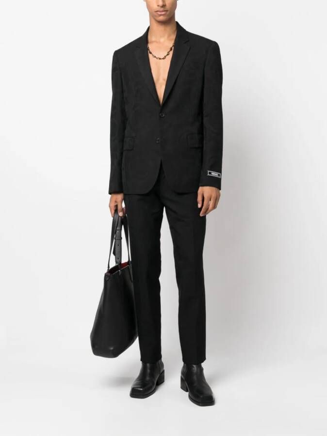 Versace Broek met Barocco Silhouette jacquard Zwart