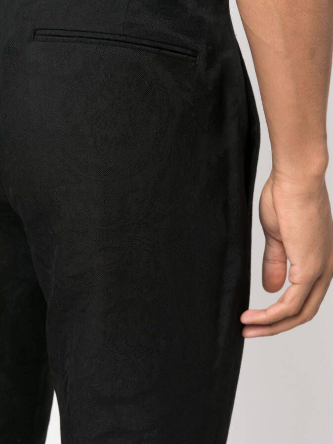 Versace Broek met Barocco Silhouette jacquard Zwart