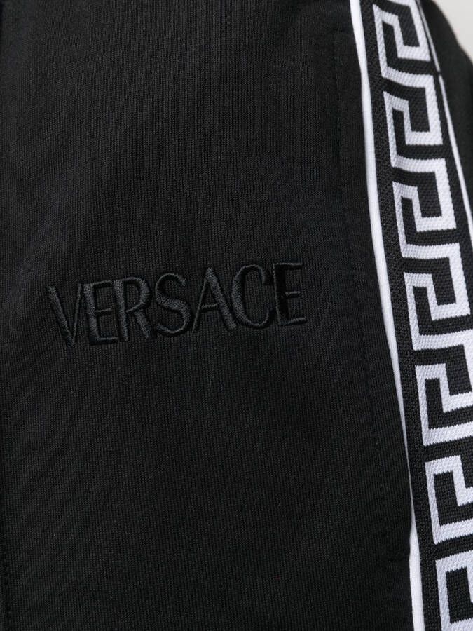 Versace Trainingsbroek met geborduurd logo Zwart