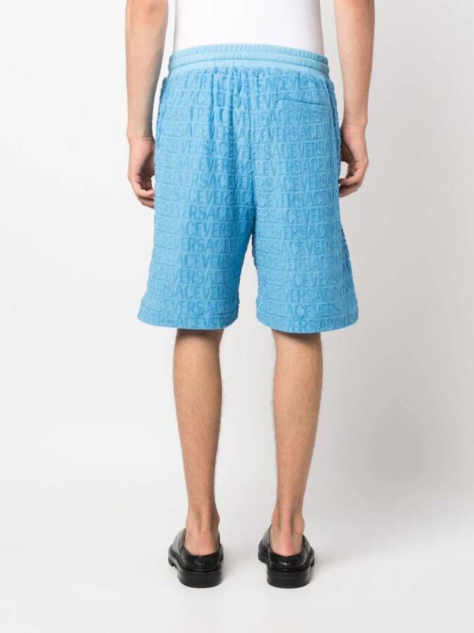 Versace Allover badstof shorts Blauw