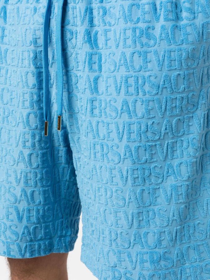 Versace Allover badstof shorts Blauw