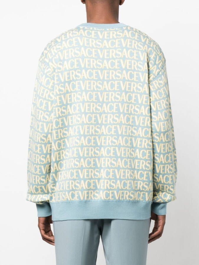 Versace Allover trui Blauw