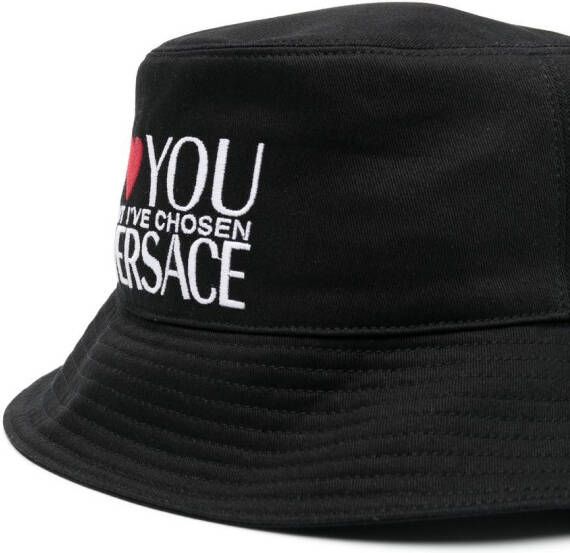 Versace Vissershoed met logoprint Zwart