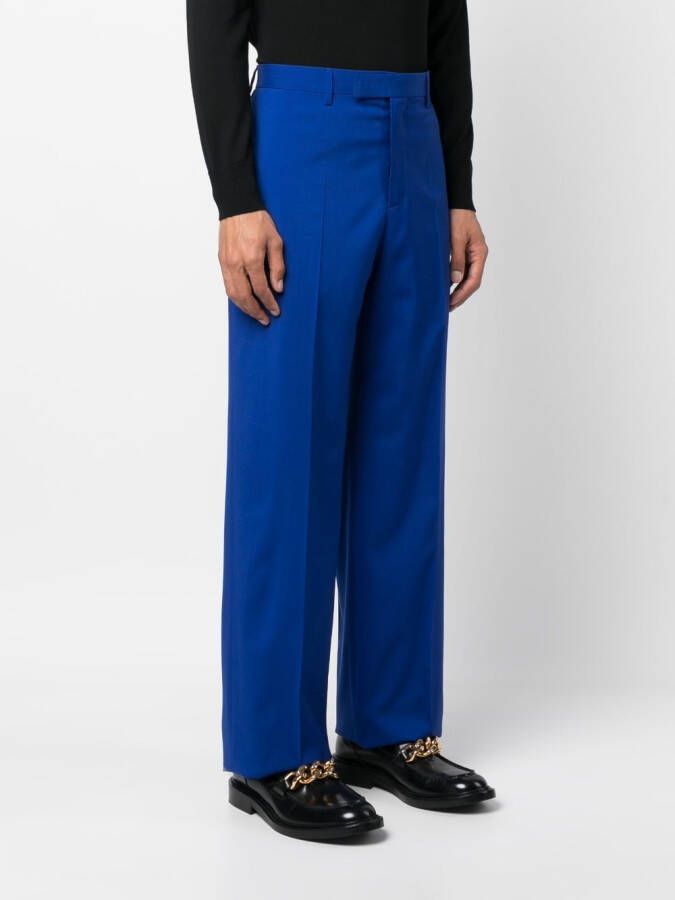 Versace Pantalon met wijde pijpen Blauw