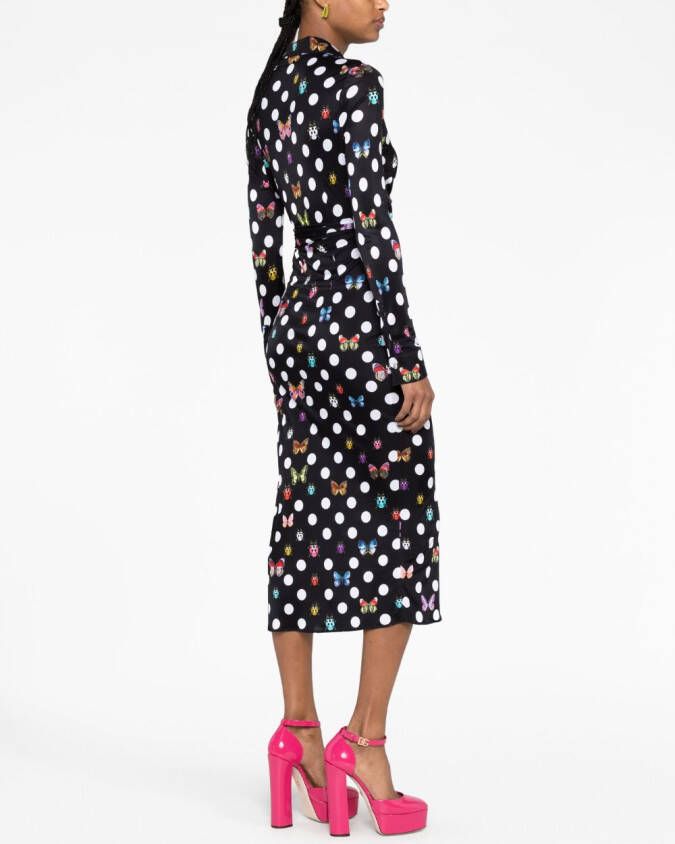 Versace x Dua Lipa mini-jurk met stippen vlinder en lieveheersbeestjes print Zwart