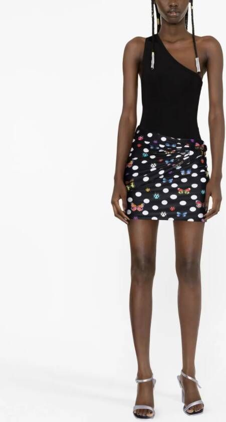 Versace x Dua Lipa mini-rok met vlinderprint Zwart
