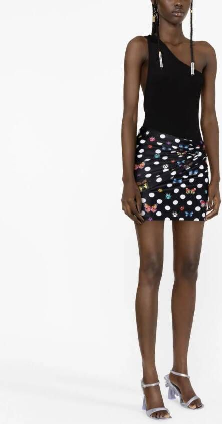 Versace x Dua Lipa mini-rok met vlinderprint Zwart