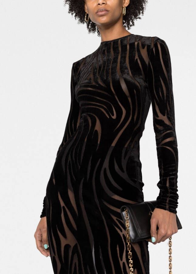 Versace Mini-jurk met zebrapatroon Zwart
