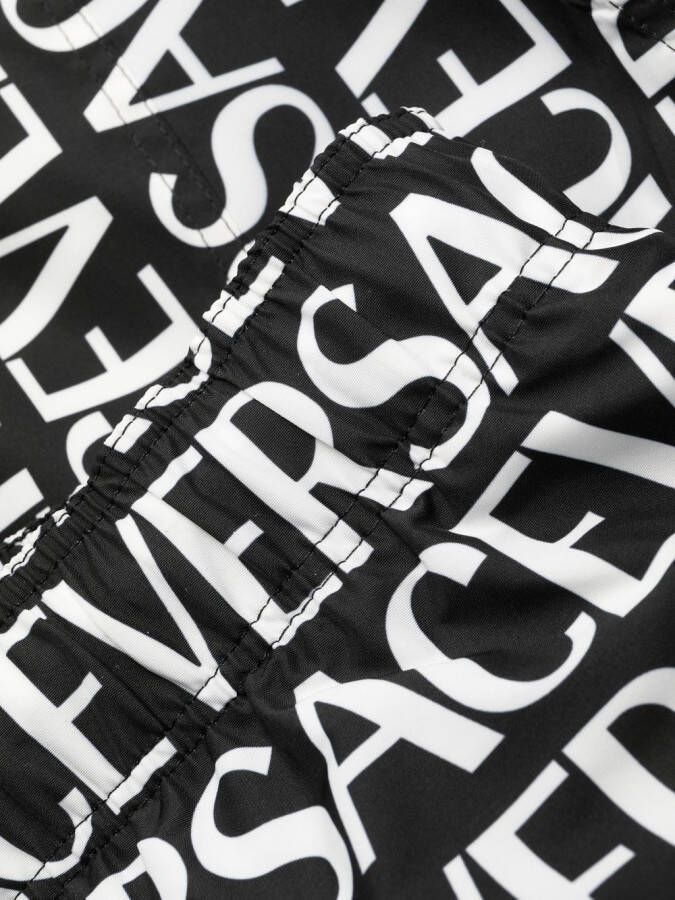 Versace Zwembroek met logoprint Zwart