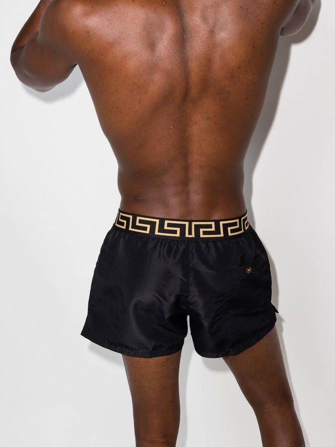Versace Zwembroek met Greca tailleband Zwart