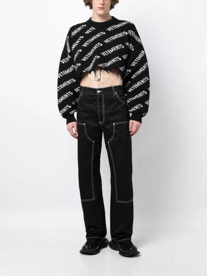 VETEMENTS Gerafelde trui Zwart