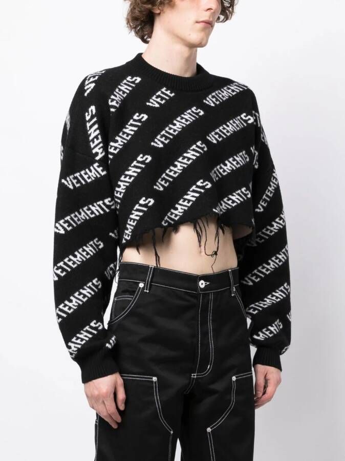 VETEMENTS Gerafelde trui Zwart