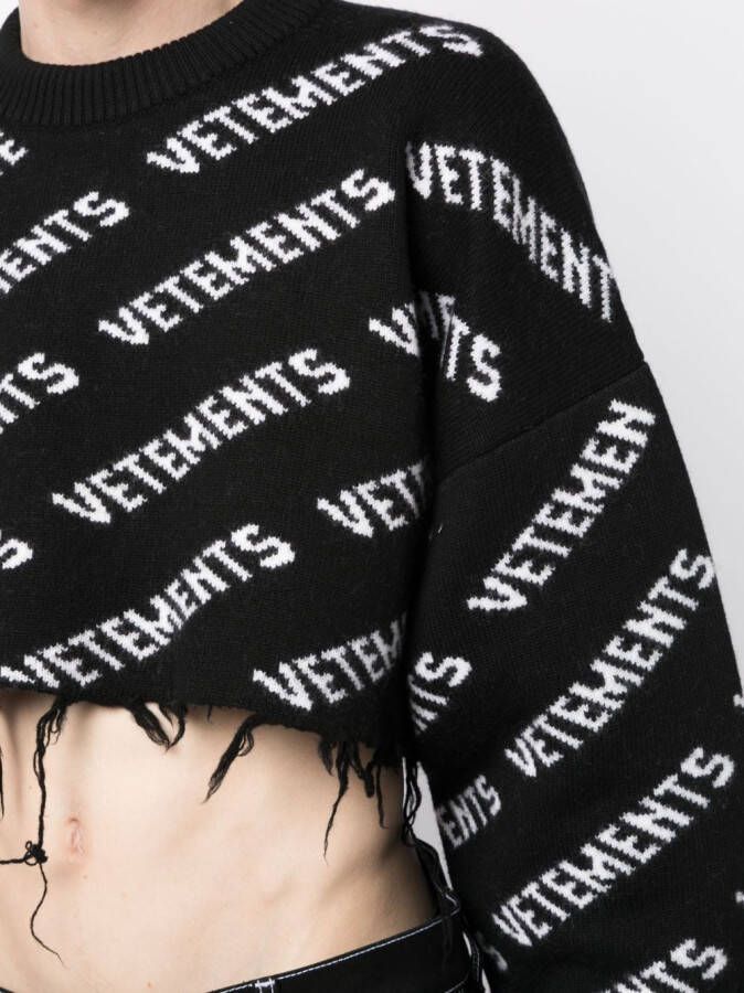 VETEMENTS Gerafelde trui Zwart
