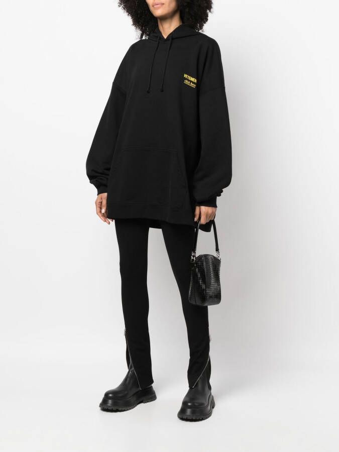 VETEMENTS Hoodie met geborduurd logo Zwart