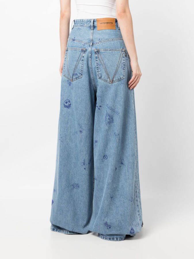 VETEMENTS Jeans met print Blauw