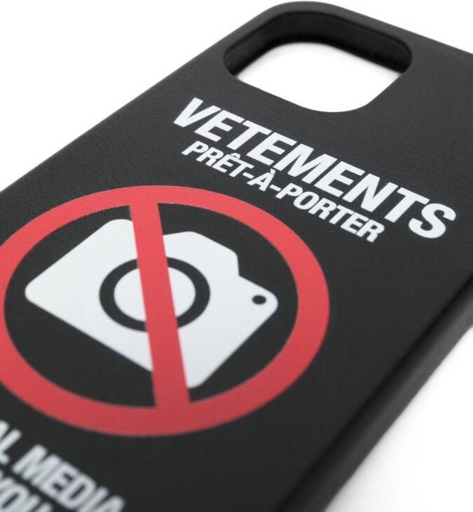 VETEMENTS No Social Media iPhone 12 Pro hoesje Zwart