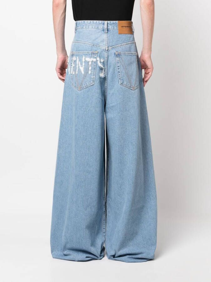 VETEMENTS Gerafelde jeans Blauw