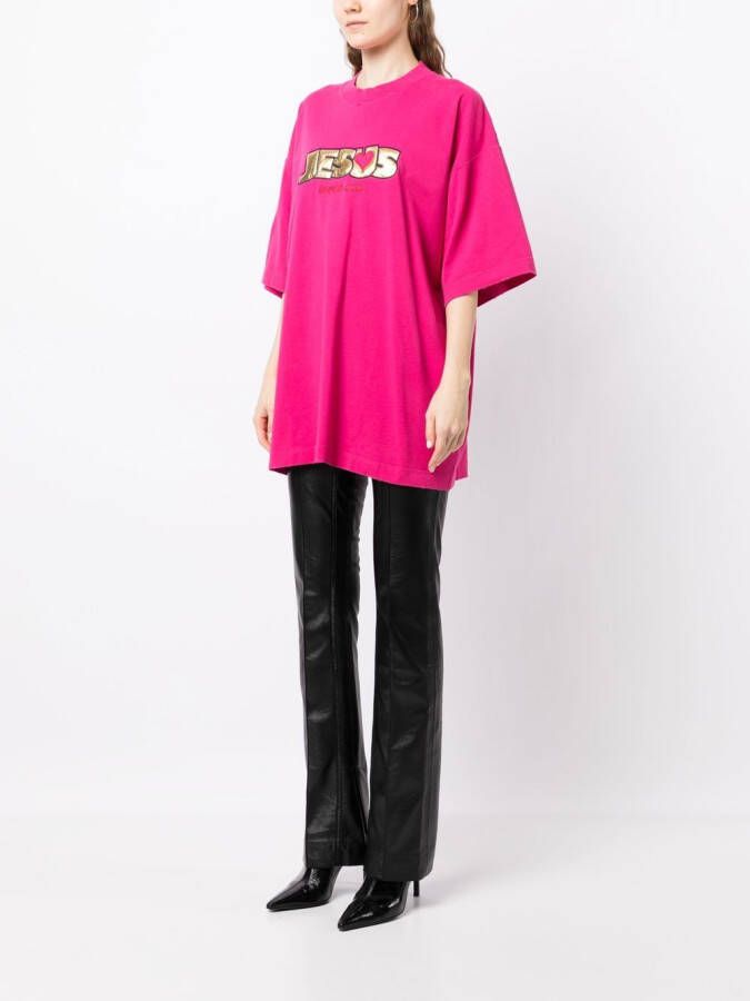 VETEMENTS Oversized T-shirt Roze