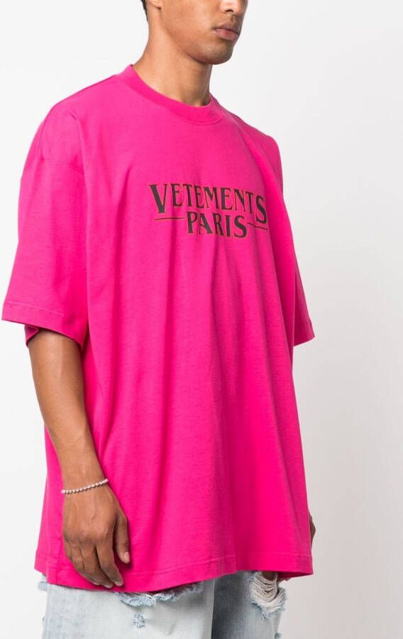 VETEMENTS T-shirt met logoprint Roze