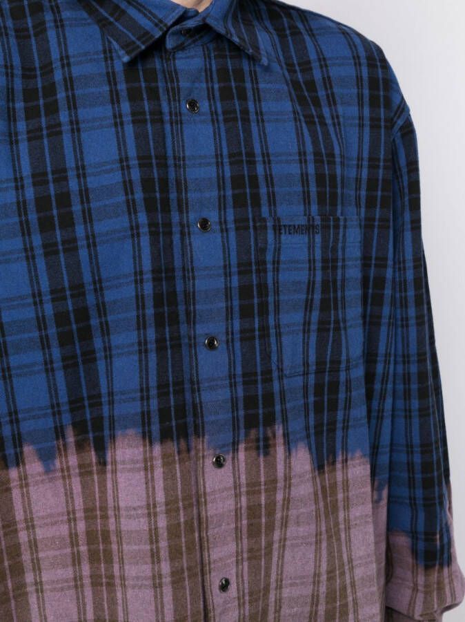 VETEMENTS Overhemd met tie-dye print Blauw