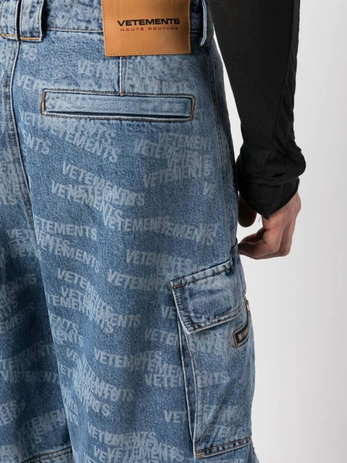 VETEMENTS Jeans met logoprint Blauw