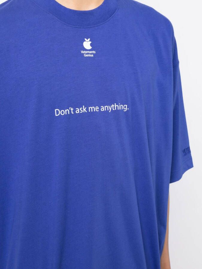 VETEMENTS x Apple T-shirt met tekst Blauw