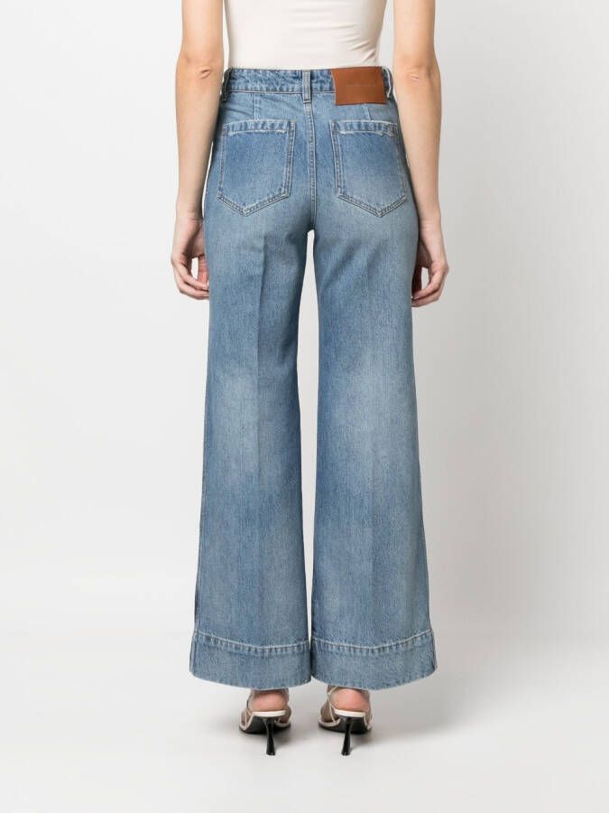 Victoria Beckham Tweekleurige jeans Blauw